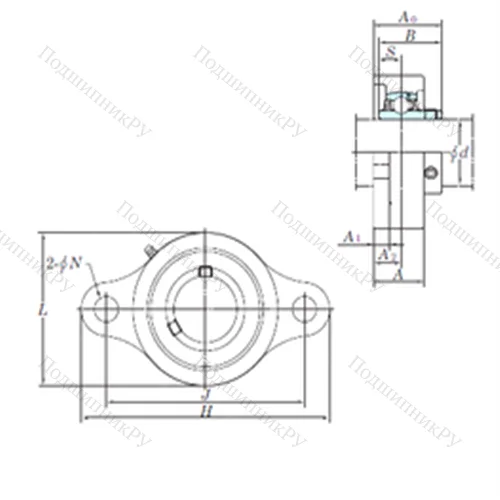 Подшипниковый узел шариковый радиальный UCSFL 210H 1S 6