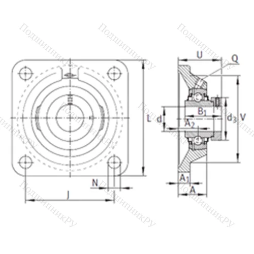 Подшипниковый узел шариковый радиальный RCJ 17
