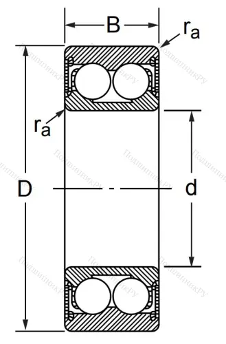 Радиально-упорный шариковый подшипник 3056208 2RS (3208 2RS) в Смоленске