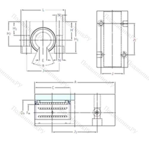 Подшипник шариковый линейный LTCF 40-2LS