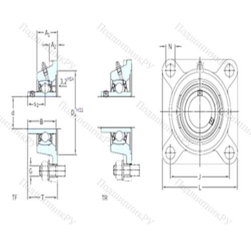 Подшипниковый узел шариковый радиальный FY 50 FM