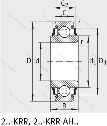 Закрепляемый подшипник 205 XL KRR