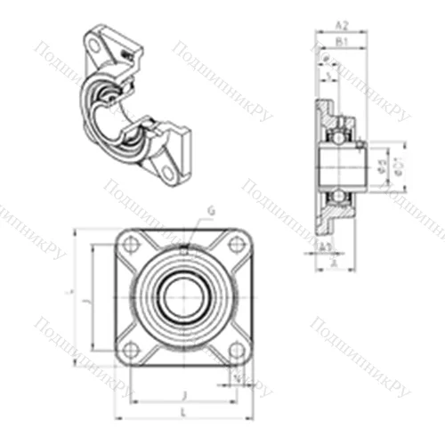 Подшипниковый узел шариковый радиальный UCF 206 от производителя  SNR