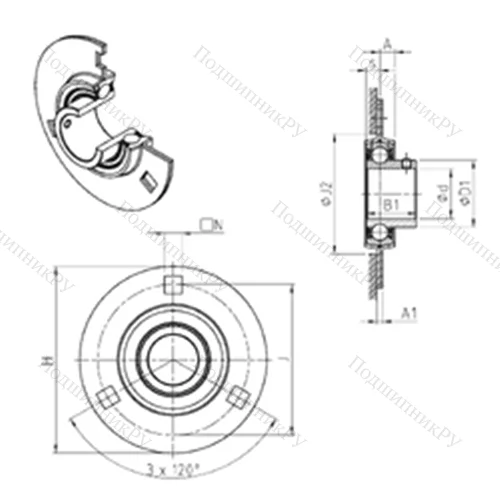 Подшипниковый узел шариковый радиальный USPF 203