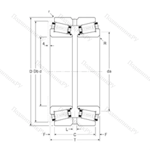 Подшипник роликовый радиально-упорный 244234X/244327XG