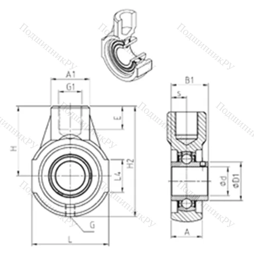 Подшипниковый узел шариковый радиальный UCEHE 202