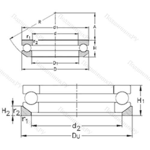 Подшипник шариковый упорный 53426-MP+U 426