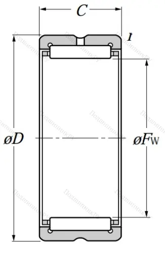 Игольчатый подшипник NK 38/30 R от производителя  NTN
