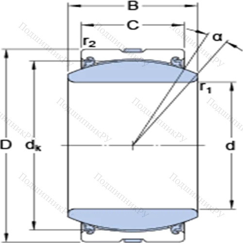 Радиальные сферические подшипники скольжения с контактными поверхностями сталь/сталь, требующие техобслуживания GE 80 TXG 3A-2LS
