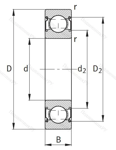 Однорядный шариковый подшипник 6002 C 2Z