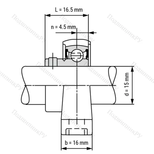 Подшипниковый узел SS KP 002 ST - Вал: 15 мм от производителя  LPZ