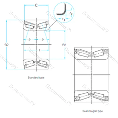 Подшипник роликовый радиально-упорный RW 405