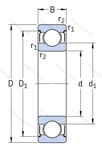 Однорядный шариковый подшипник W 6201 2Z в Смоленске