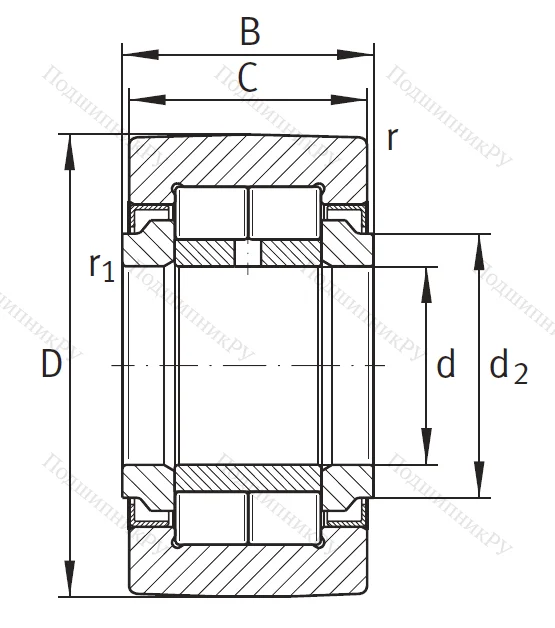 Игольчатый подшипник NUTR 2052