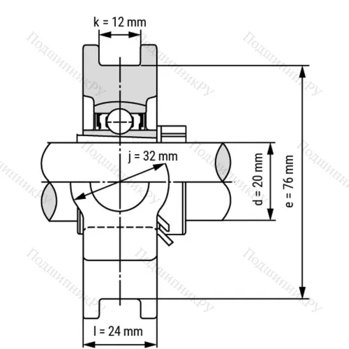 Подшипниковый узел UKT 205+H 2305 - Вал: 20 мм от производителя  LPZ