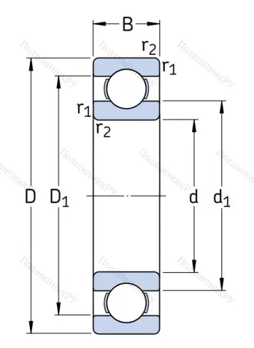 Однорядный шариковый подшипник 6314/C 4 от производителя  SKF