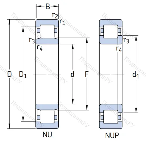 Роликовый цилиндрический подшипник NUP 2218 ECP/C 3 от производителя  SKF