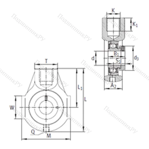 Подшипниковый узел шариковый радиальный PHE 50