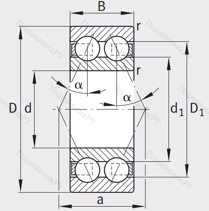 Двухрядный шариковый подшипник