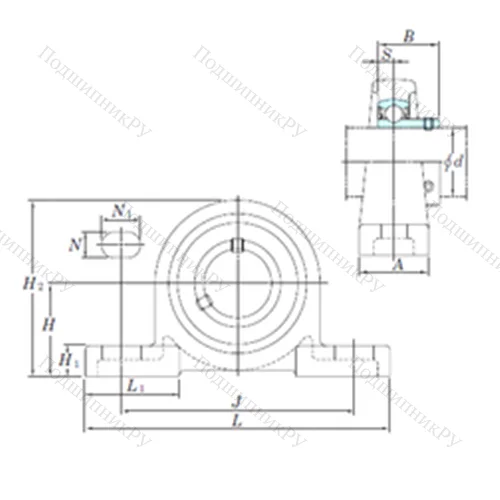 Подшипниковый узел шариковый радиальный BLP 206-20 от производителя  KOYO
