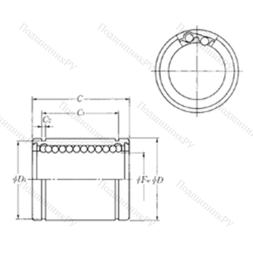 Подшипник шариковый линейный KLM 16LL