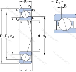 Подшипник 71910 ACE/HCP 4AH 1