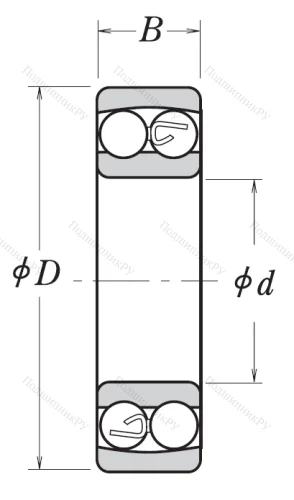 Двухрядный шариковый подшипник 1316 от производителя  NSK