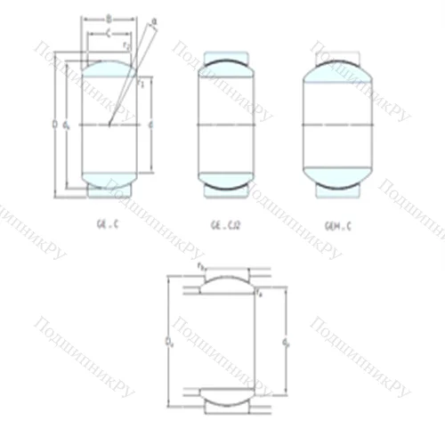 Подшипник скольжения сферический GE 200TXG 3A-2LS
