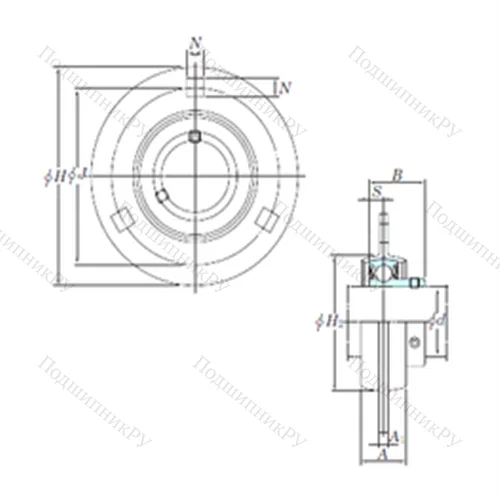 Подшипниковый узел шариковый радиальный SBPF 204 от производителя  KOYO