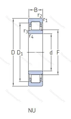 Роликовый цилиндрический подшипник NU 2309 ECP/C 3 от производителя  SKF
