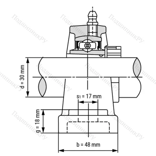 Подшипниковый узел UKP 207+H 2307 - Вал: 30 мм от производителя  LPZ