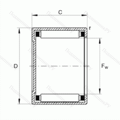 Подшипник роликовый игольчатый с одним наружным штампованным кольцом, закрытым с одной стороны BCE 47