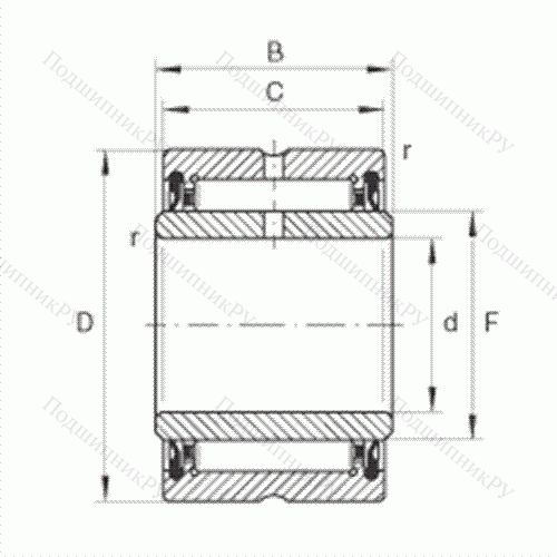 Подшипник роликовый игольчатый NA 4905-2RSR