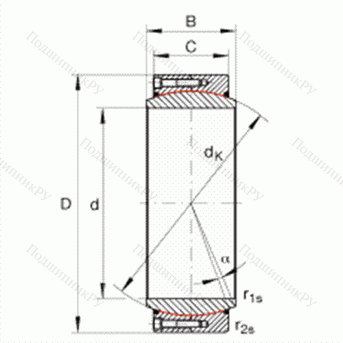 Подшипник шарнирный GE 750-DW-2RS 2