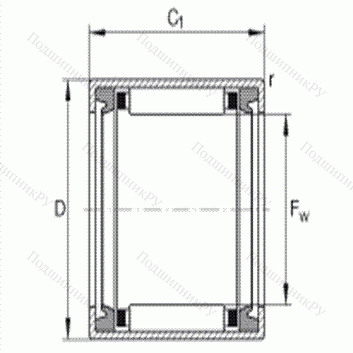 Подшипник роликовый игольчатый с одним наружным штампованным кольцом