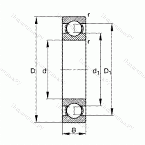 Подшипник шариковый радиальный S 6307